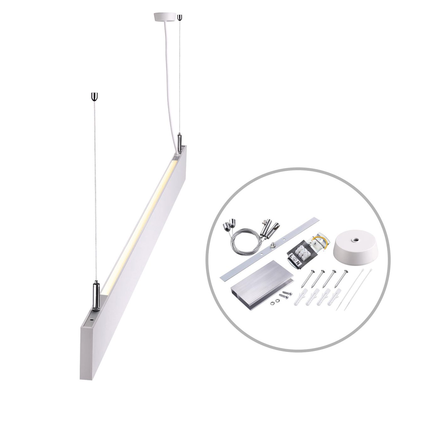 Lampadari & plafoniere: LED Pendelleuchte, Weiss, 60 cm Länge – Nuovo (secondo la descrizione) da Kreuzlingen venduto da Smart-Light 5