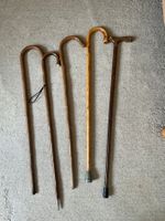 5 Gehhilfen Holz , alte Spazierstöcke