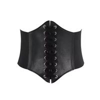 Corset en Simili Cuir Noir - Style Gothique, Punk & Y2K