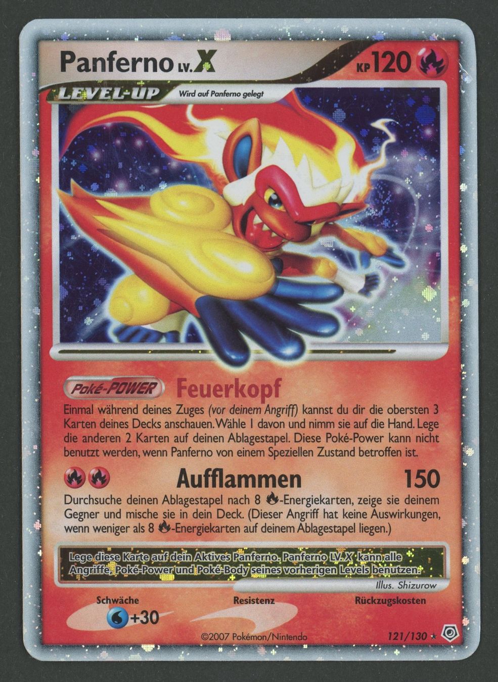 Pokémon Carte collezionabili: Panferno Lv.X 121/130 DE – Usato da Rupperswil venduto da gengarbasar