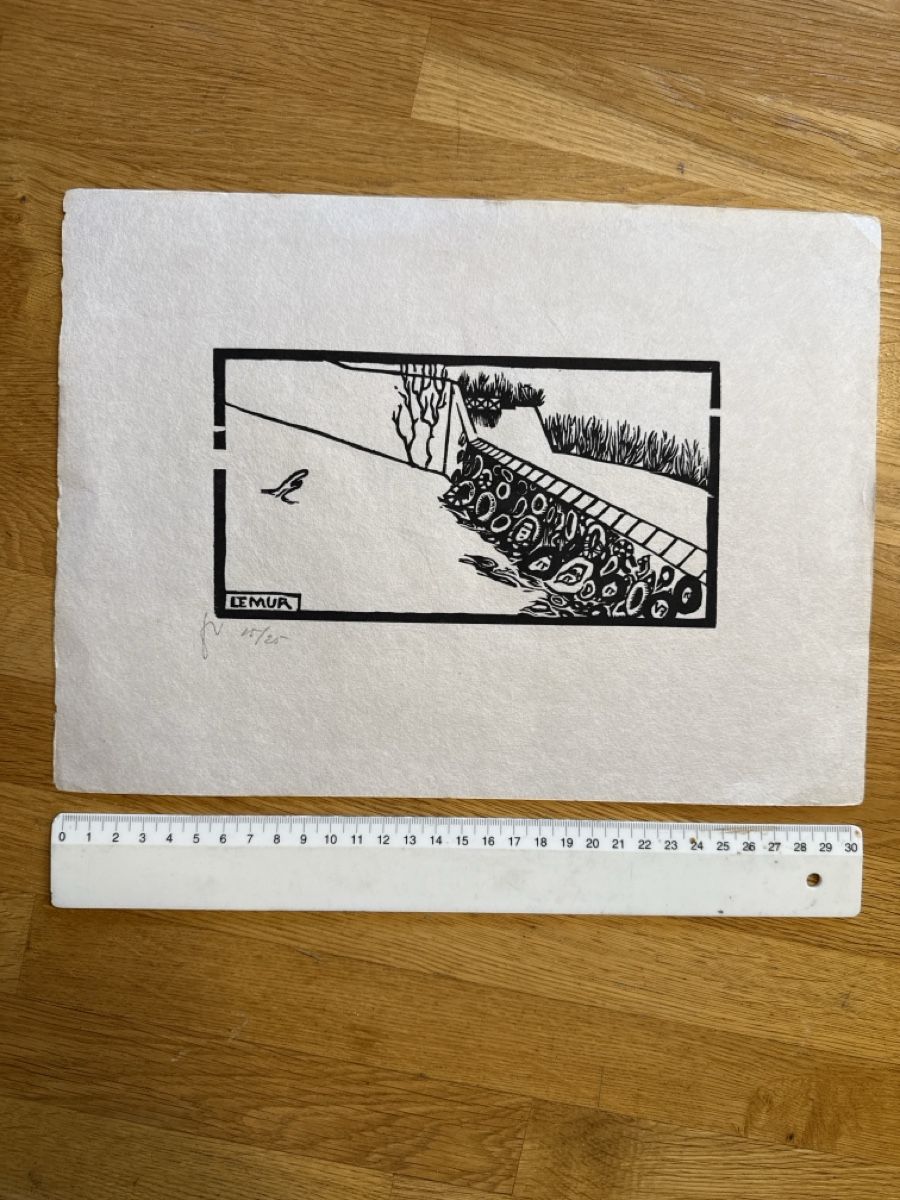 Xilografie: Félix Valloton For Ever 2025 Le mur gravure originale – Usato da Sergey venduto da sylviegut 7