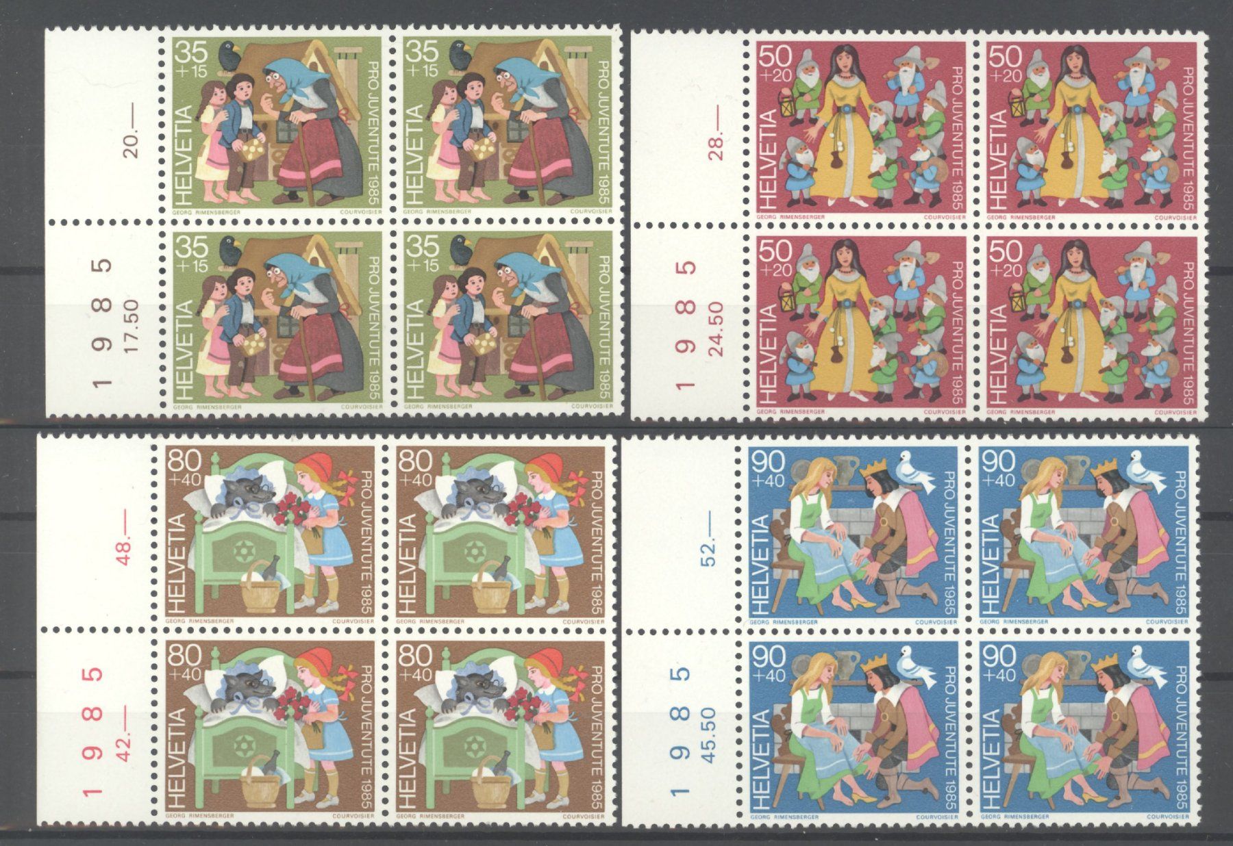 Tutti i francobolli: 1985, Pro Juventute, Viererblock ** – Usato da Willisau venduto da Vollstempel