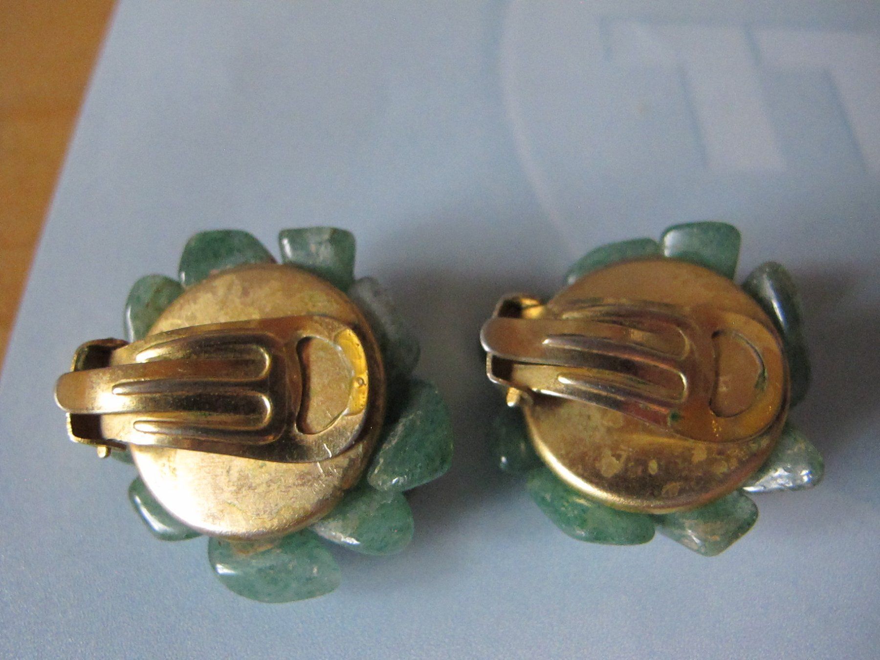 Orecchini pendenti & Orecchini a lobo: Vintage Ohrclips jade Vintage – Usato da Löhningen venduto da Chimae67 5