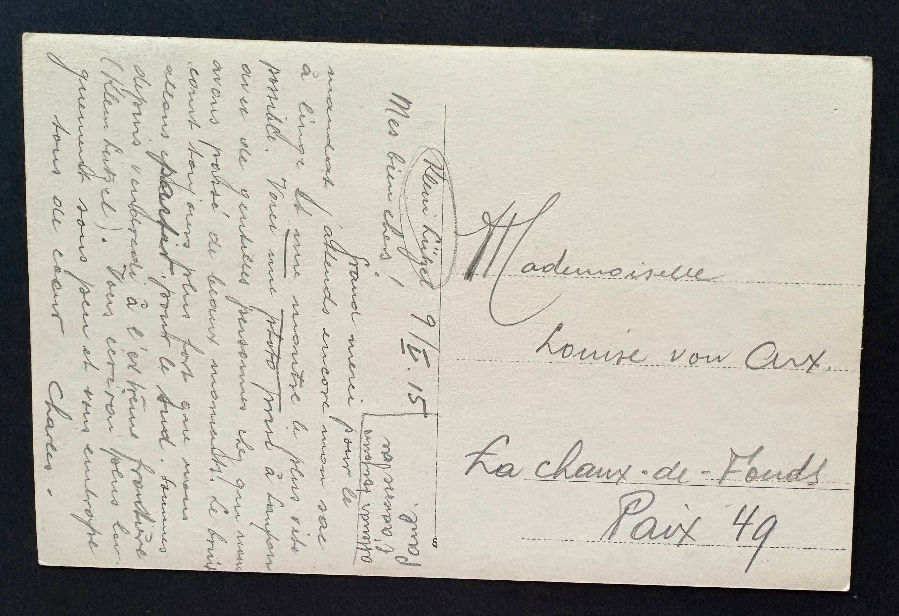 Cartoline postali: ANSICHTSKARTE SCHWEIZER ARMEE 1915 KLEINLÜTZEL – Usato da Ostermundigen venduto da crazy-horse-1840 1