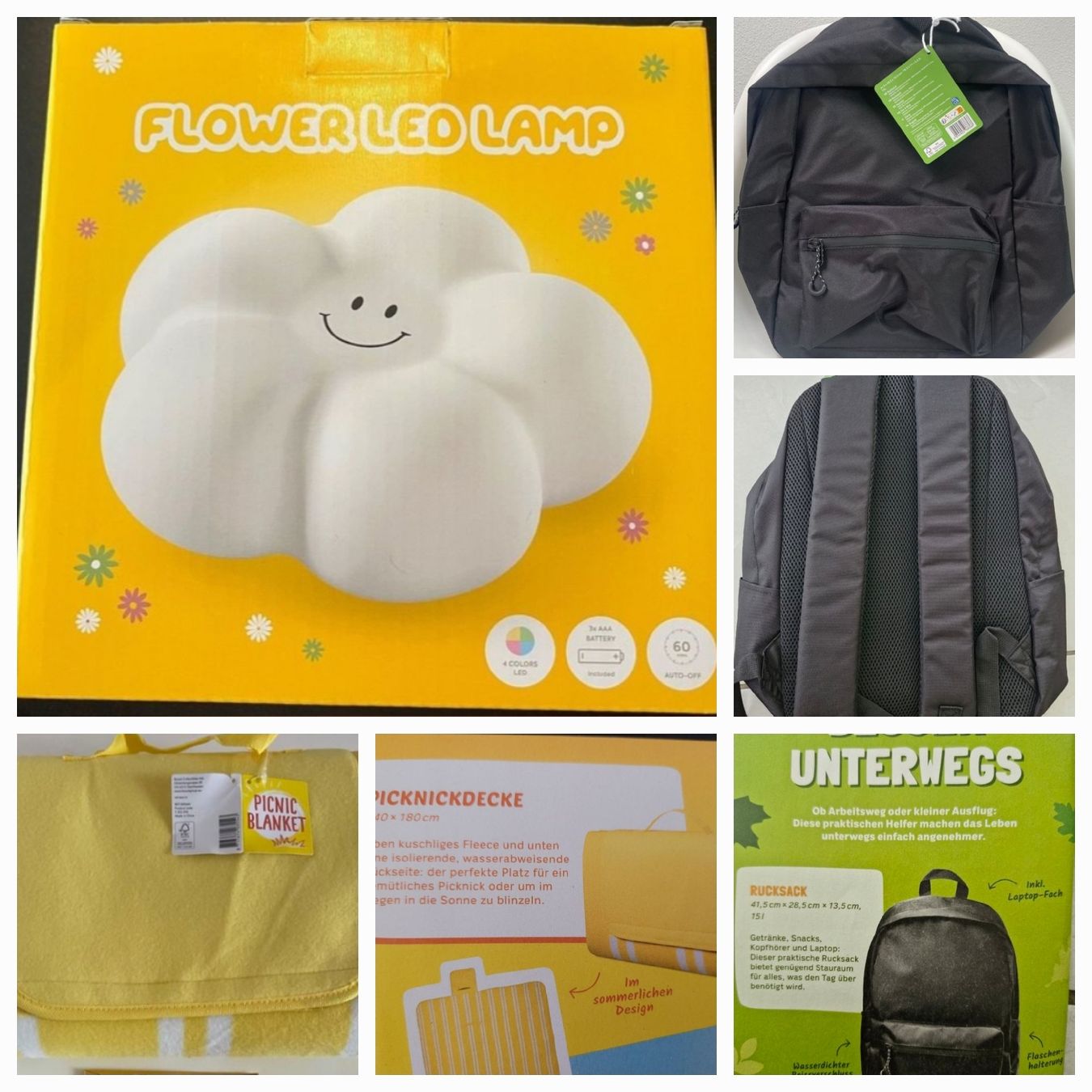 Zaini: LED Lampe Rucksack und Picknickedecke – Nuovo e nell'imballaggio originale da Basel venduto da zaa_7ft5