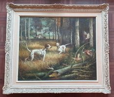 Ölgemälde  - Jagdmotiv,  signiert H.Tenwald