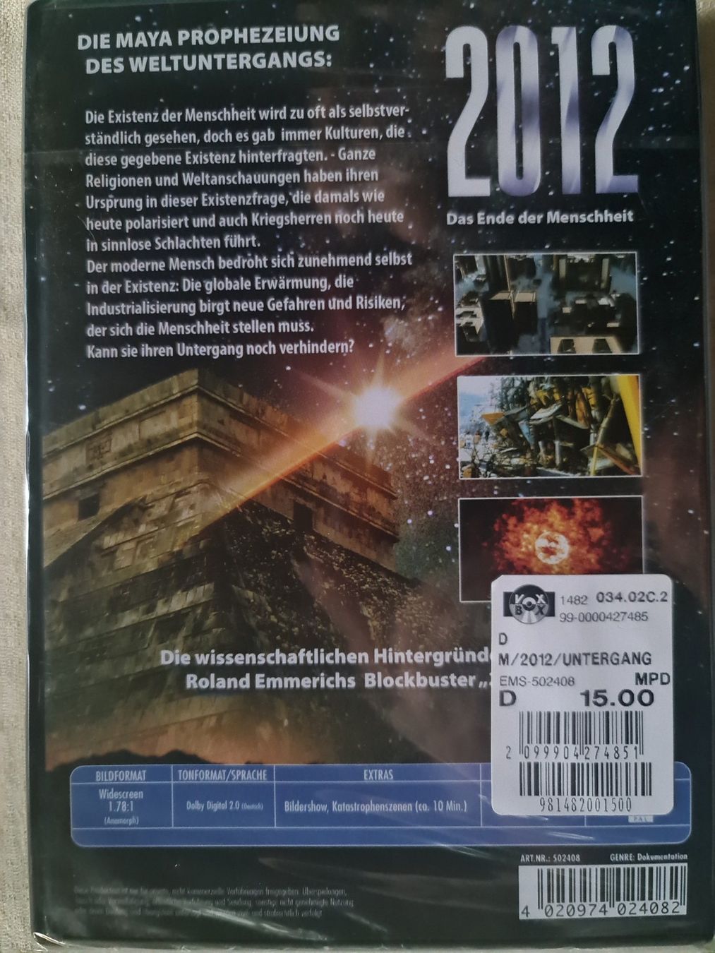 Tutti i DVDs: 2012 - Das Ende der Menschheit ungeöffnet – Nuovo e nell'imballaggio originale da Dintikon venduto da Vexi 1