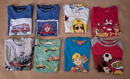 T-Shirts Paket Grösse 122/128 Feuerwehr Sam Lastwagen
