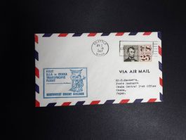 Northwest Orient Airlines Erstflugbrief Seattle-Osaka 1967