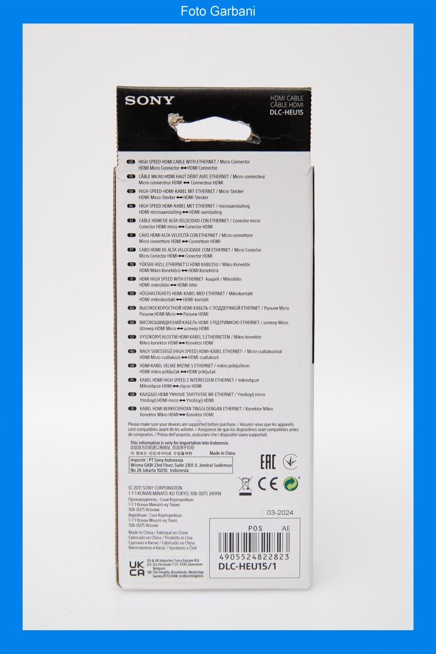 Sony Câbles: Sony HDMI DLC-HEU15 – Neuf avec emballage d'origine à Muralto par FotoGarbani 1