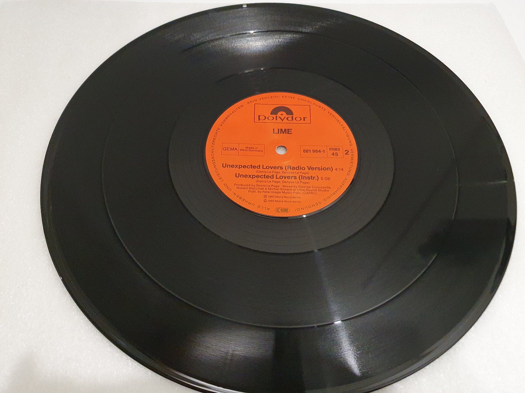 Dischi in vinile: Lime – Unexpected Lovers (Maxi, Disco) – Usato da Uster venduto da Vinyl-Leidenschaft 4