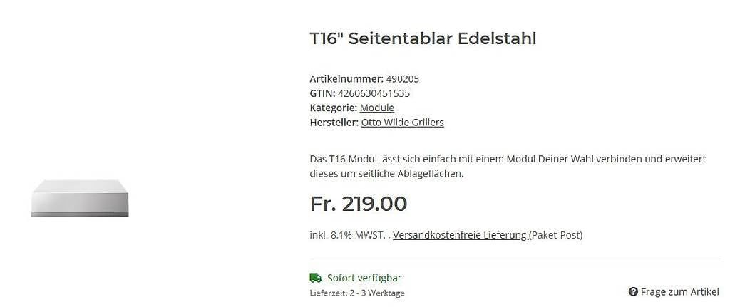 Tavoli: Otto Wilde Tischmodul T16 Add-On – Nuovo e nell'imballaggio originale da Jona venduto da Carma67 1
