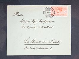 CL08 Enveloppe + Timbre Suisse 1937