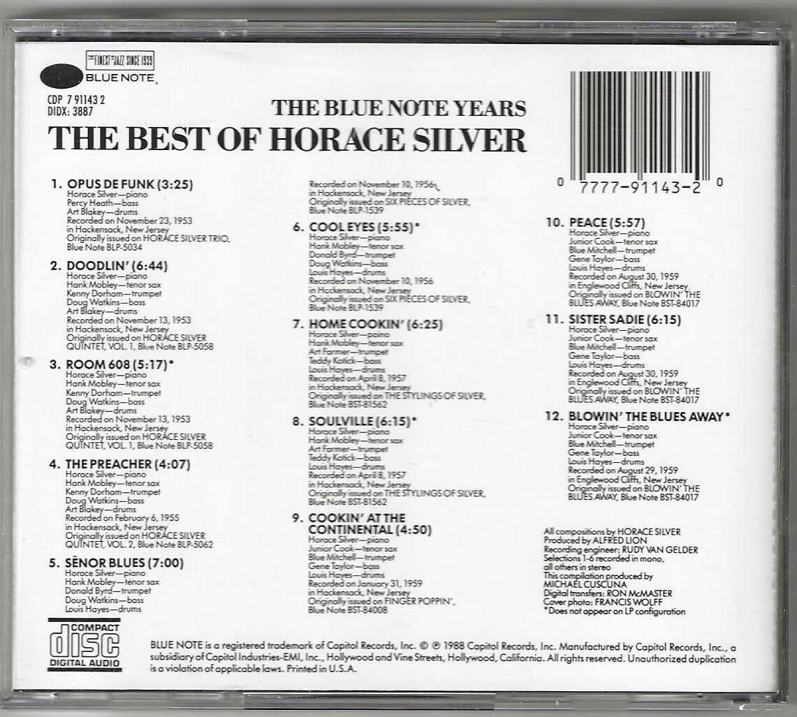 CDs: Horace Silver - The Best Of – Gebraucht aus Genève von CDLPBookS 1