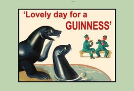 Blechschild-GUINNESS-LOVELY DAY FOR A-2 SEELÖWEN MIT 2 POLIZ