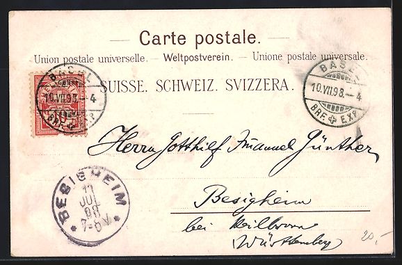 Cartoline postali: Litho Basel, 14. Internat. Conferenz der – Usato da Berlin venduto da bartko-reher 1