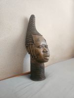 Afrikanische Bronze-Büste Frauenkopf – Benin-Stil Nigeria