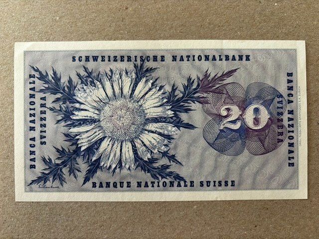 Banconote: 20-Franken-Note von 1971 – Usato da Zürich venduto da Lenine 1
