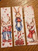 3x Lesezeichen-Buchzeichen- Hasenliebe
