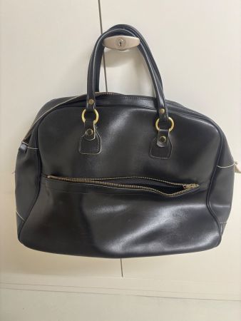 Schwarze Vintage Reisetasche Handtasche Leder Look 💼 Per...