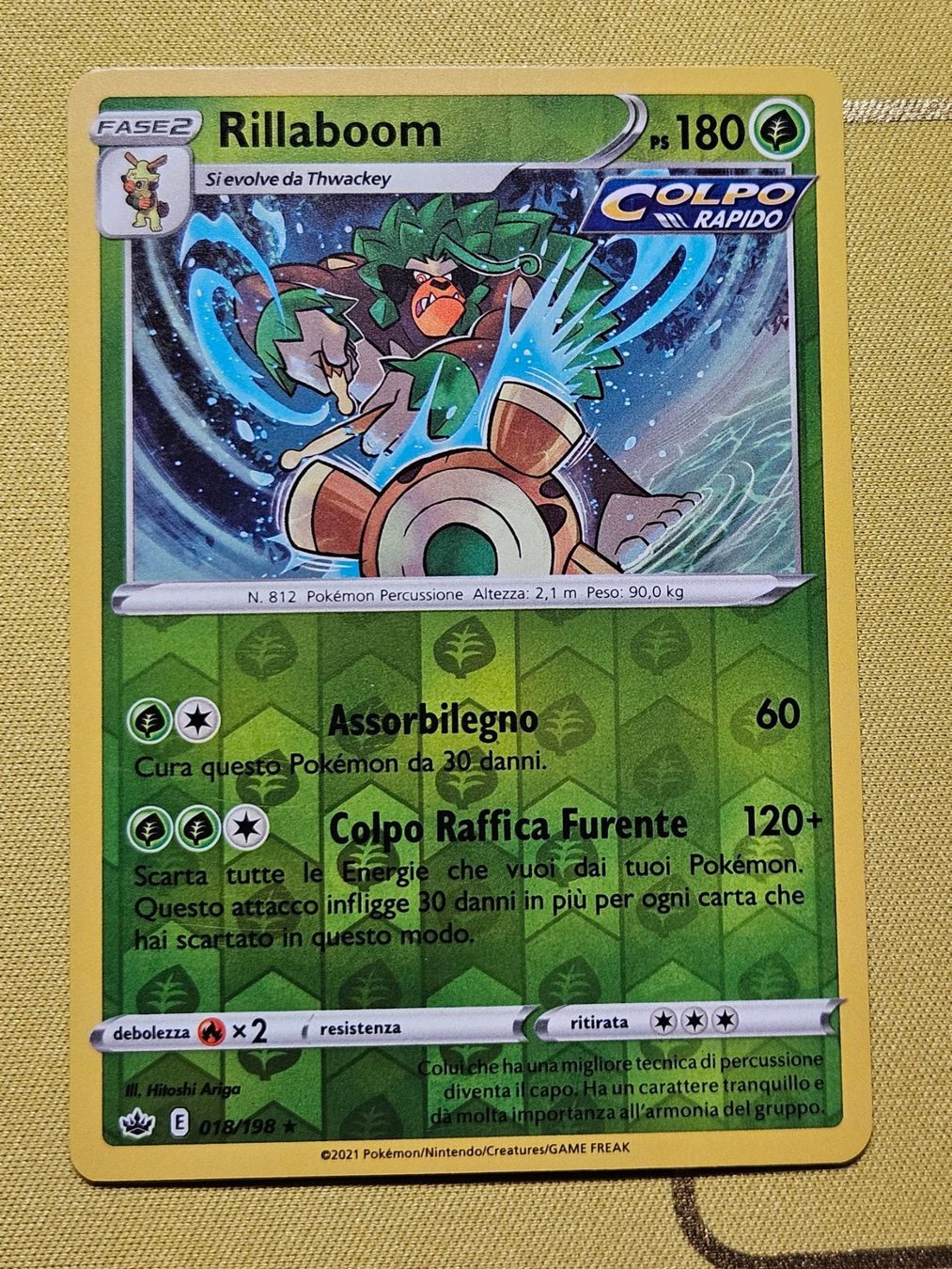 Pokémon Carte collezionabili: Chilling Reign - Rillaboom 018/198 IT – Usato da Bellinzona venduto da Pokemarco