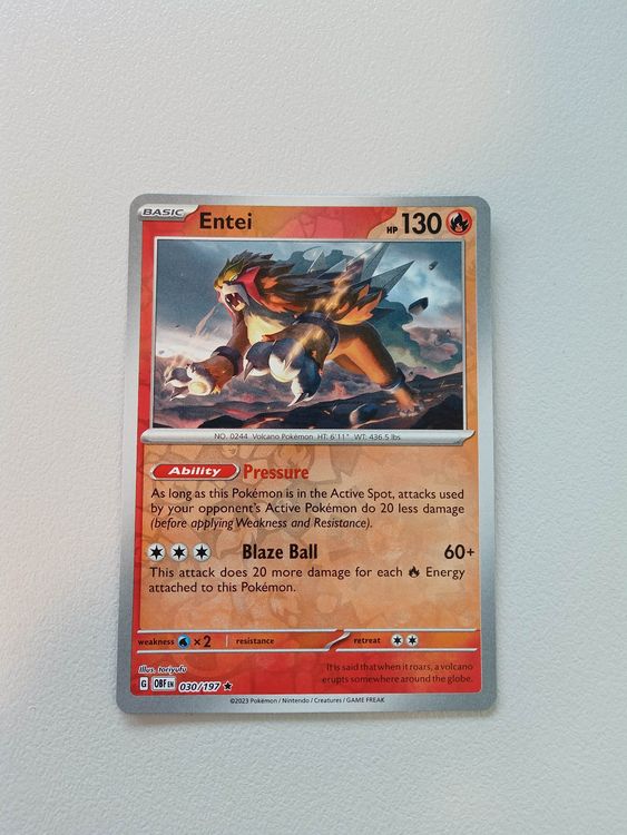 Entei Obsidian Flames Pokemon Reverse Holo Kaufen auf Ricardo