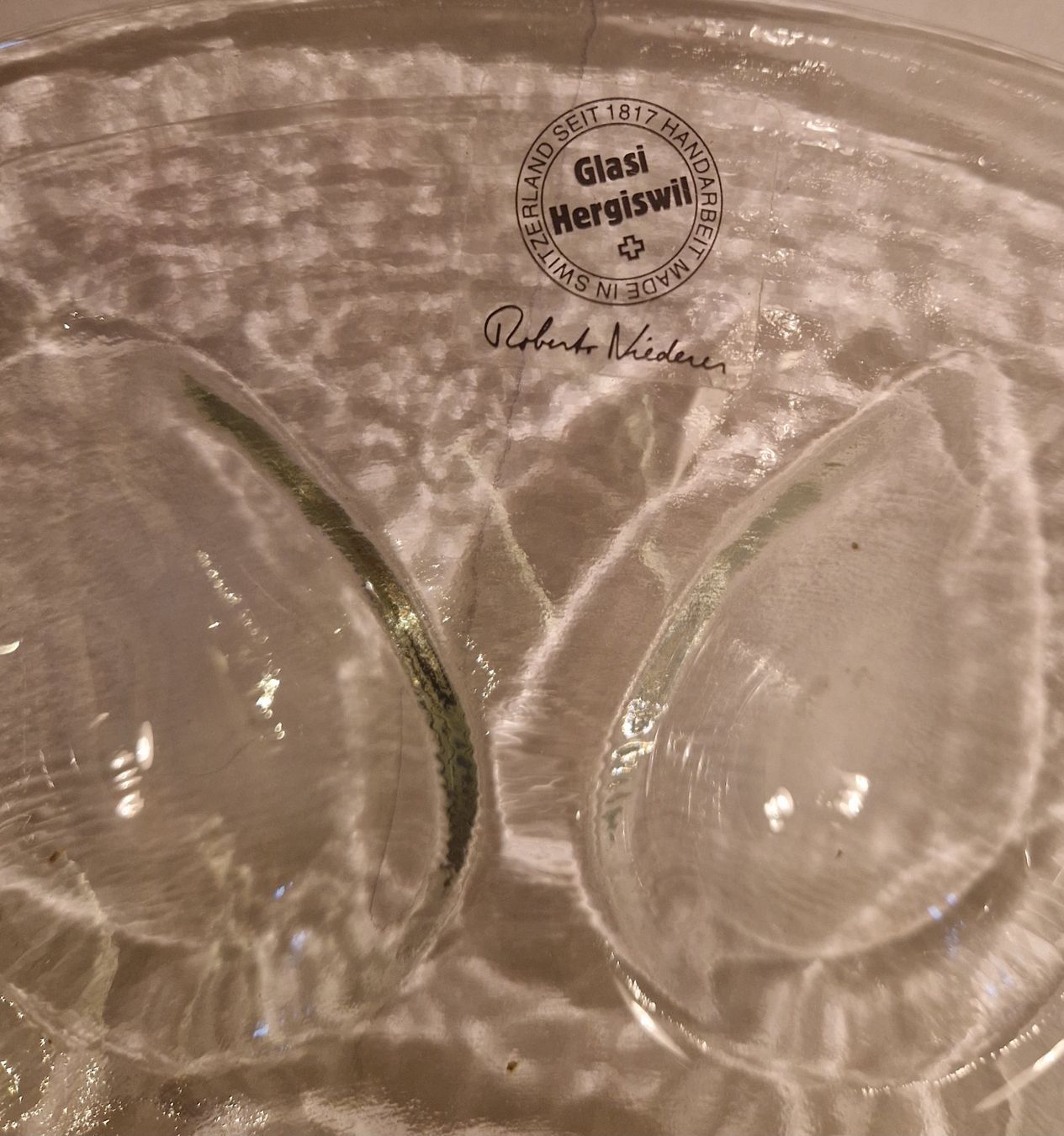 Glasi Hergiswil Gläser: Glasi Hergiswil - Servierplatte - Eierteller – Gebraucht aus Salgesch von cavio01 2