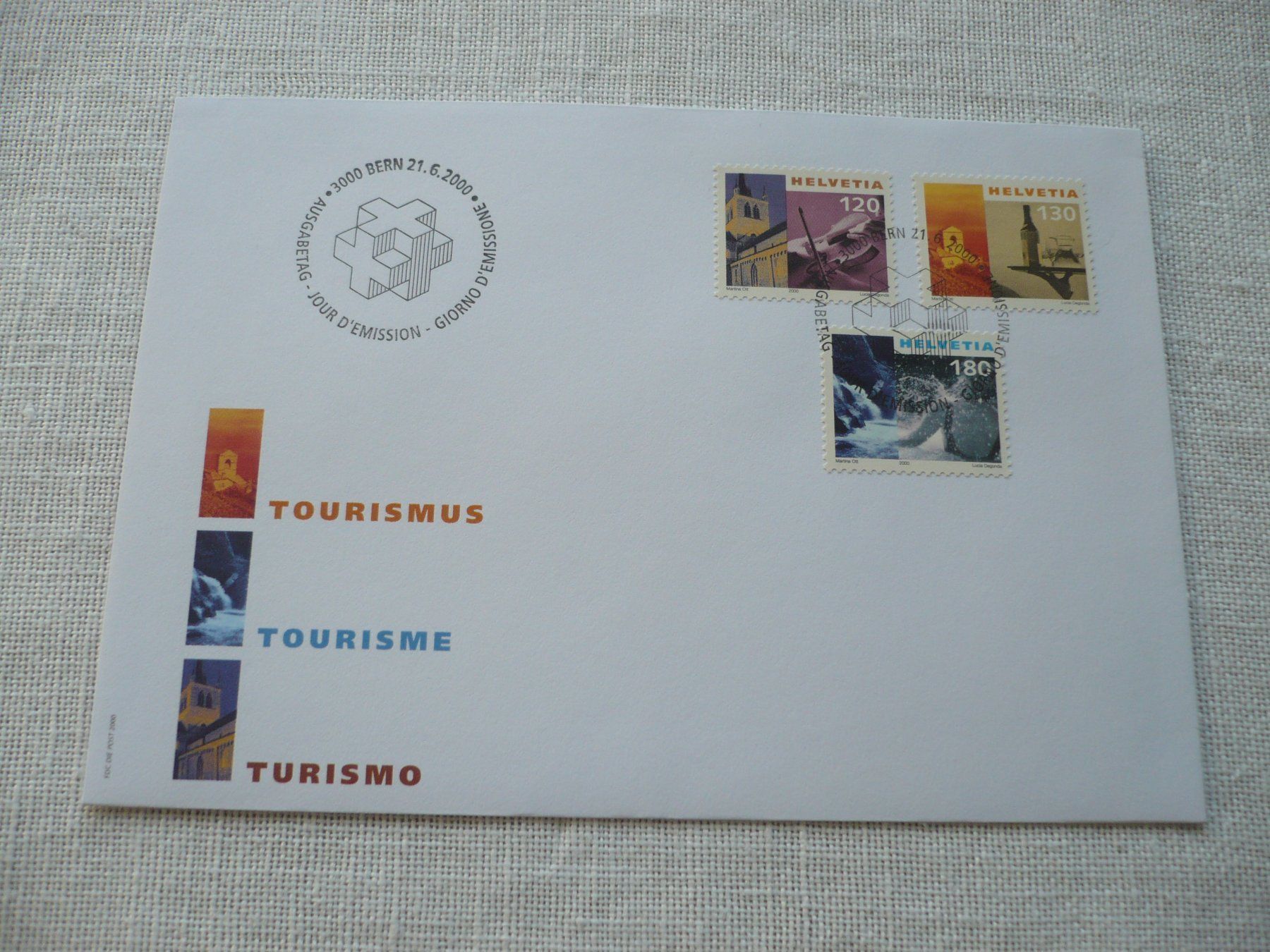 Alle Briefmarken: 2000 FDC Tourismus SBK 1000 - 1002 – Gebraucht aus Zürich von saltandpepper008
