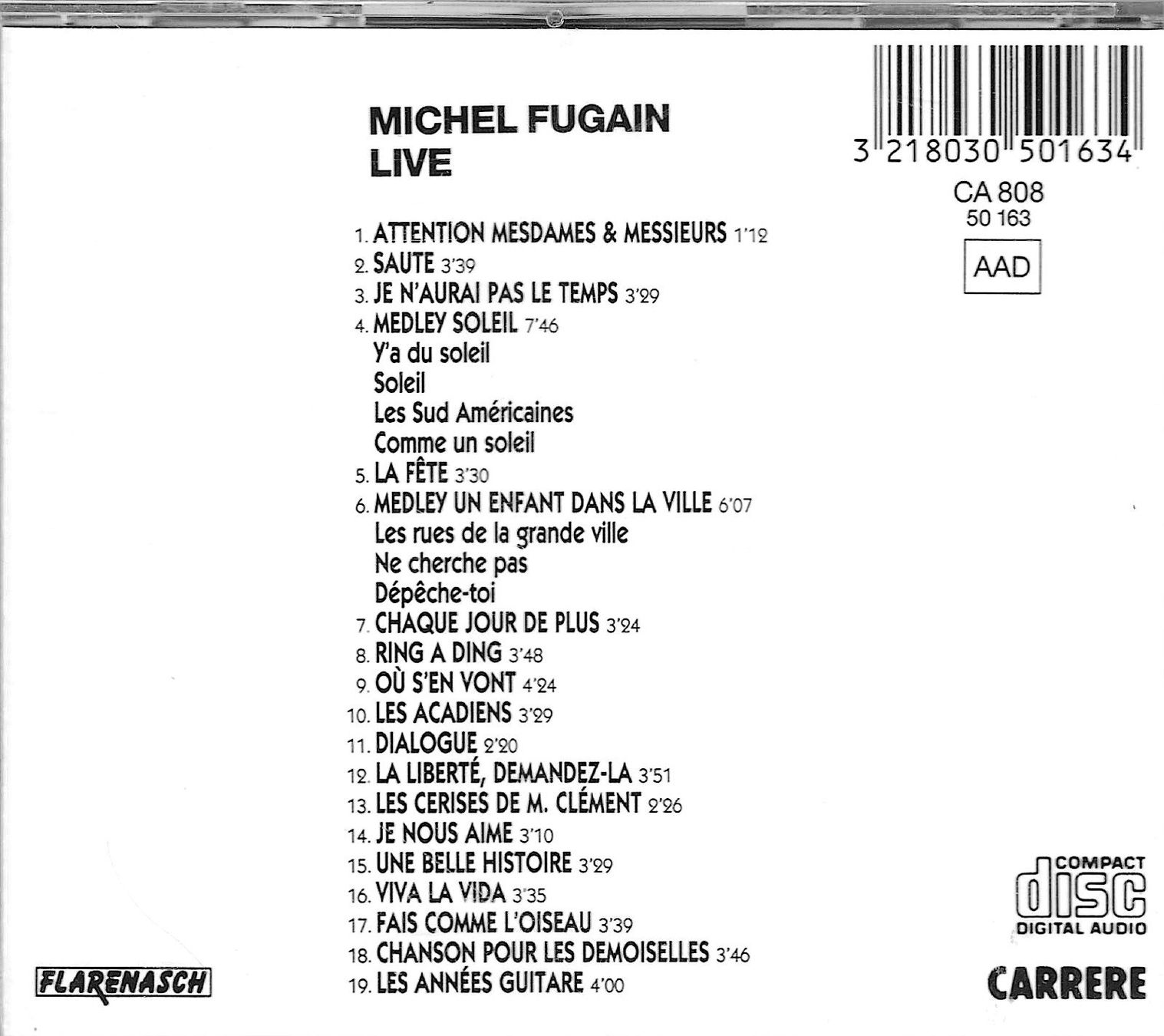 CD: Michel Fugain - Live – Usato da Savagnier venduto da Ne2065 1