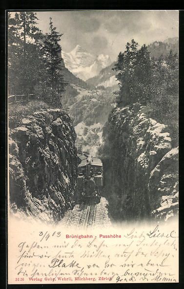 Cartoline postali: AK Brünigbahn, Passhöhe – Usato da Berlin venduto da bartko-reher