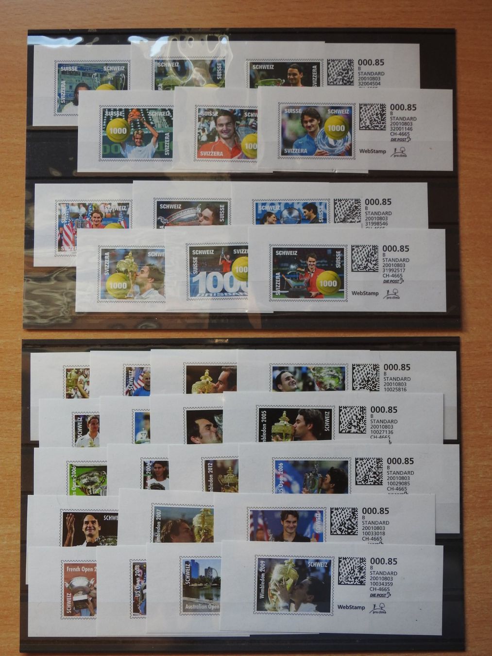 Tutti i francobolli: Roger Federer 31 veschiedene Webstamp CHF 0.85 – Usato da Rain venduto da Sterne13
