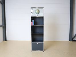 USM Haller Vitrinenschrank | Anthrazit 1x5 Glaskubus |