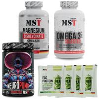 4er-Set: Magnesium, Omega 3, NeuroPump & 4 x Best Egg Prot.