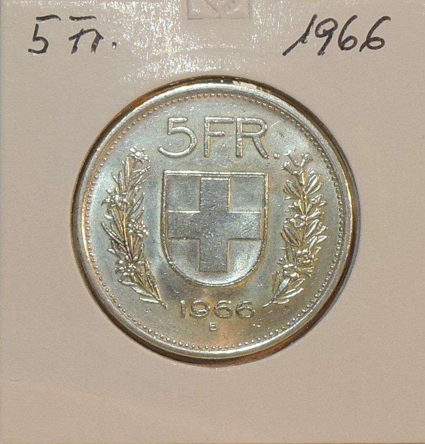 Tutti le monete: 5 Franken 1966ss-vz – Usato da Gommiswald venduto da Malediven2025 2