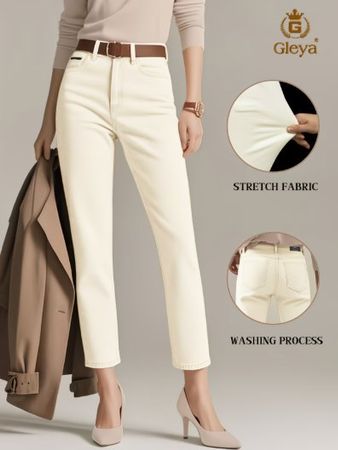 NEUE Röhrenhose Vanille Baumwolle von Gleya Gr. S - 226367