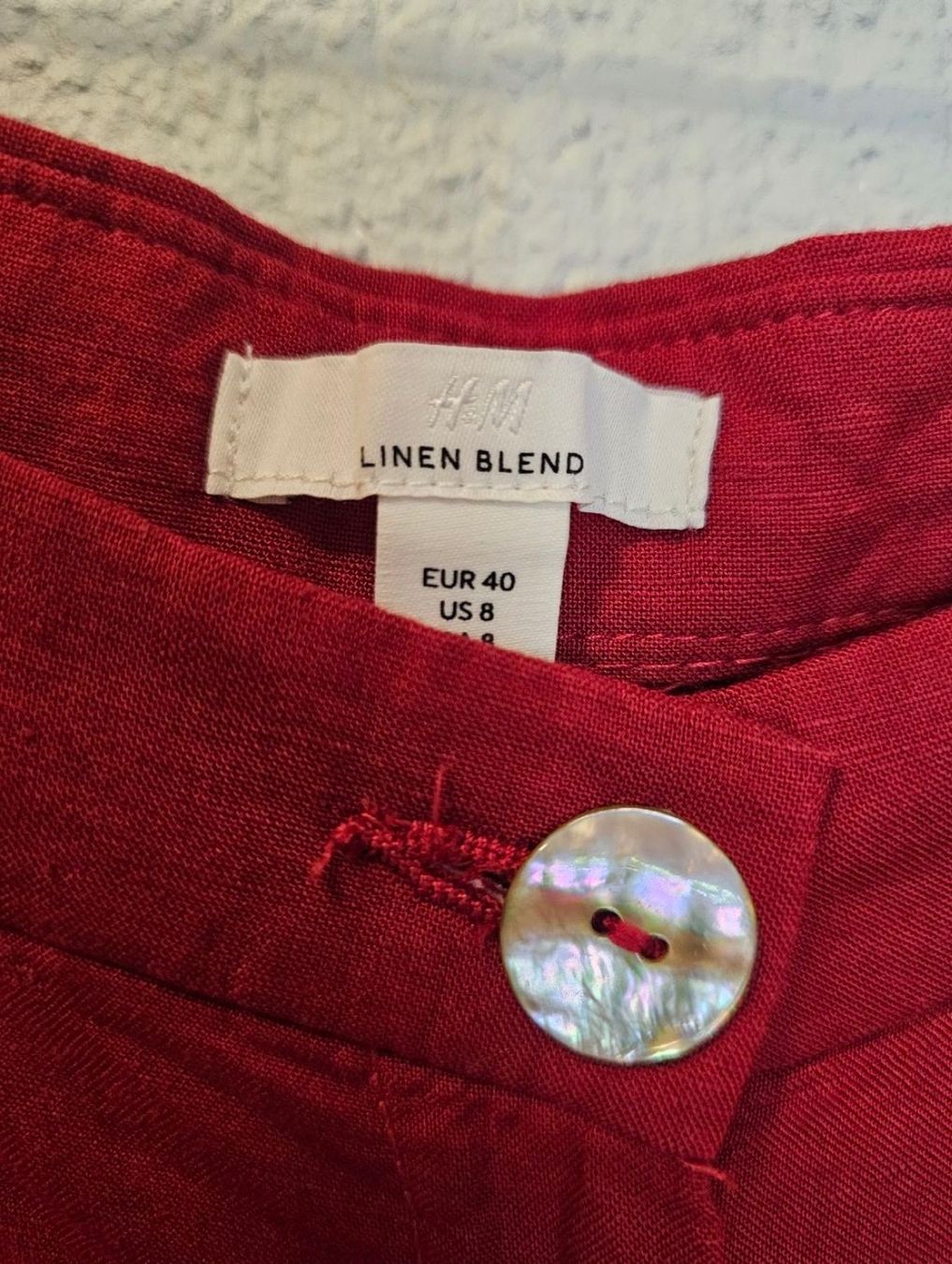 H&M Hosen: Rote H&M Leinen Hose Grösse 40 - passt 38 – Gebraucht aus Neerach von topshotta 1
