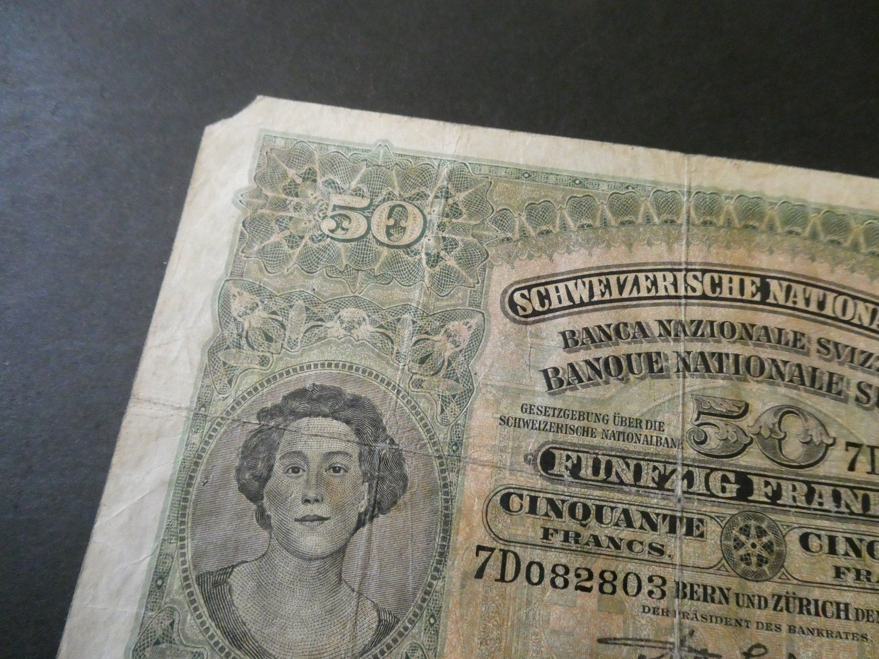 Banconote: Schweiz 1929, 50 Franken – Usato da Hinterforst venduto da rohusri 2