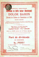 Dolok Baros Société de Culture de Caoutchouc et Café SA 1910