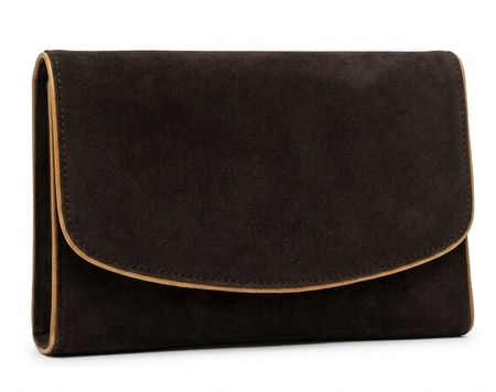 Vintage Damen Clutch Tasche Wildleder schwarz guter Zustand