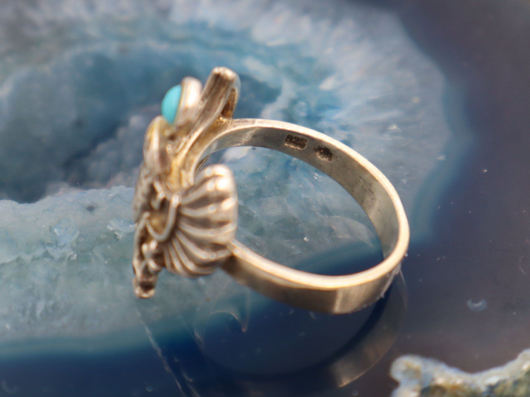 Ringe: Silber Ring, Türkis, Adler Mexiko Gr 54-55 – Gebraucht aus Baden von swiss-alps 4