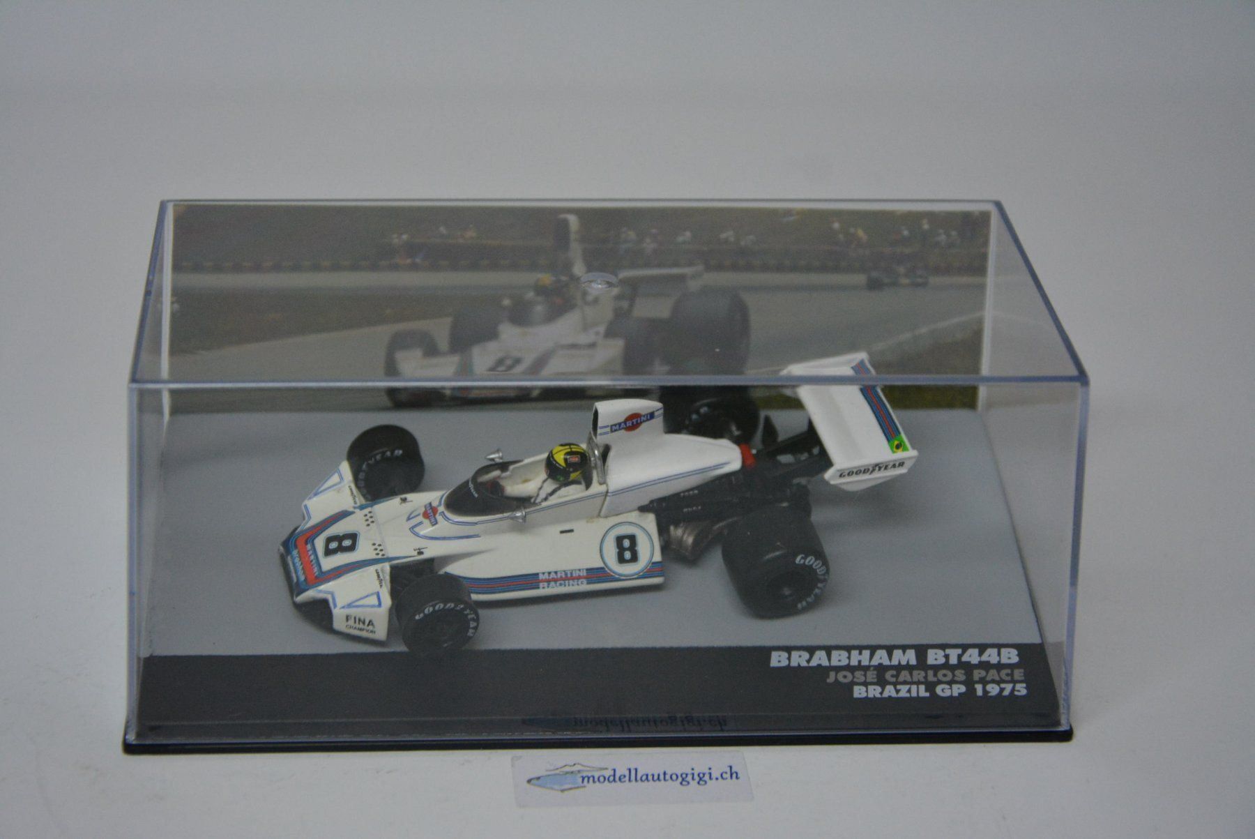 Martini Modellini d'auto: Brabham BT44B  Martini G.P. 1975 , 1:43 – Nuovo e nell'imballaggio originale da Goldach venduto da Feivel9