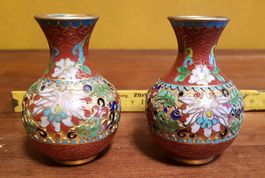 Orientalische Vase Cloisonne und Aeschenbecher