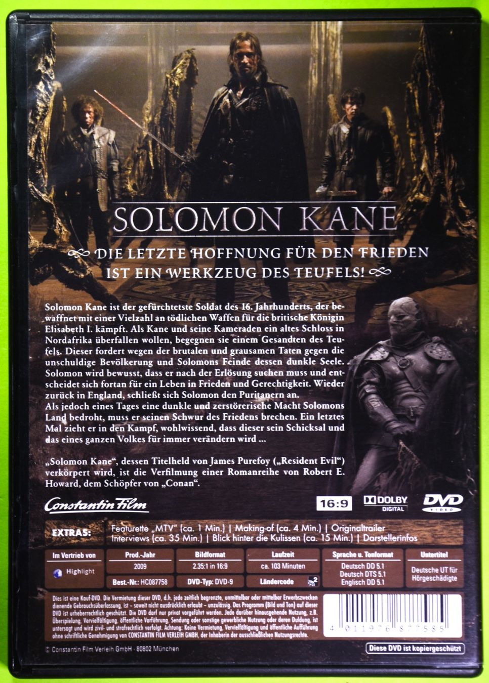 Tutti i DVDs: SOLOMON KANE  /  DIE LETZTE HOFFNUNG – Nuovo (secondo la descrizione) da Luzern venduto da piro12 1