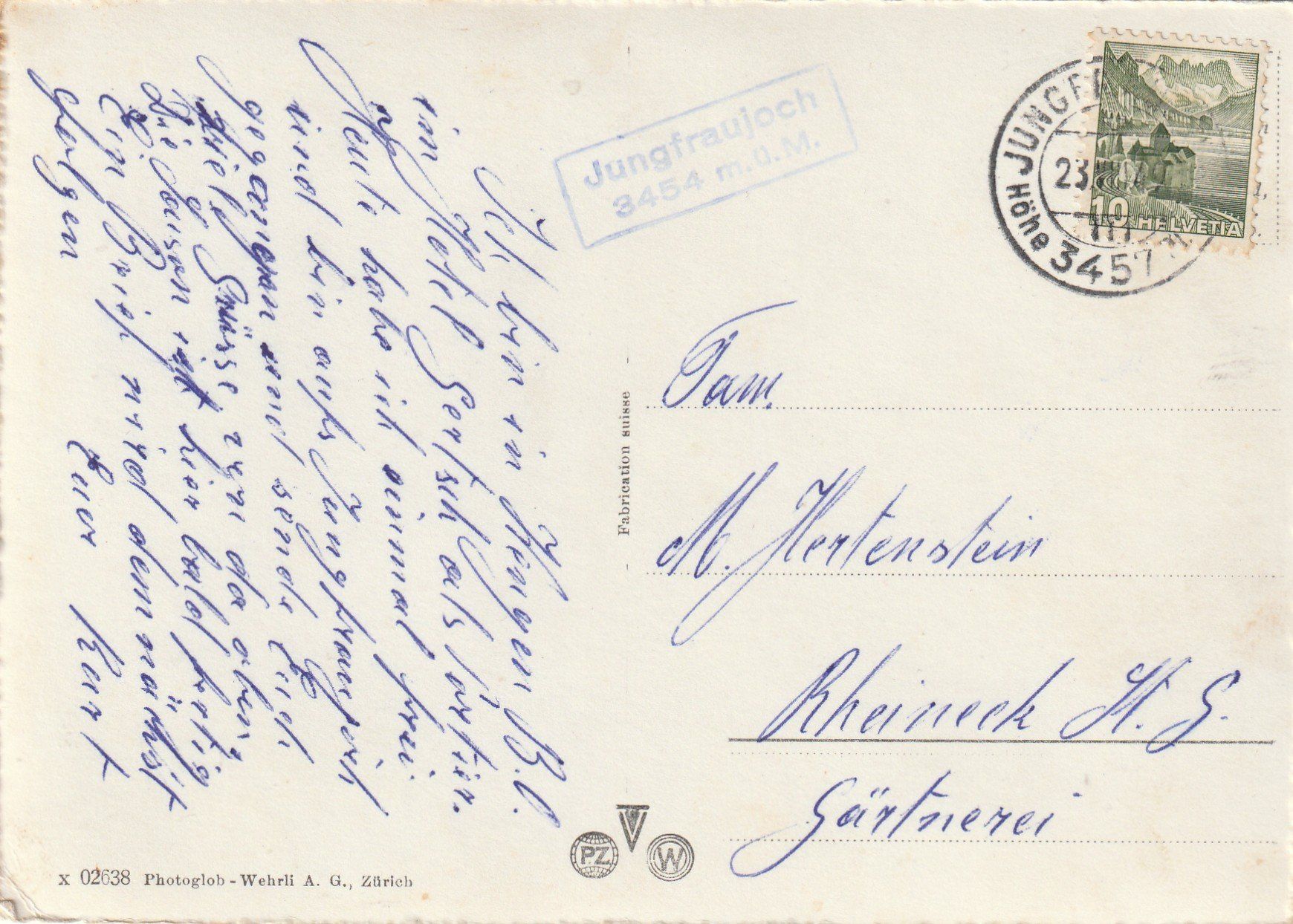 Cartoline postali: Jungfraujoch – Usato da Rorschacherberg venduto da fratovi2 1