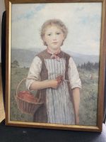 Original Albert Anker Druck - Erdbeermädchen, Top!