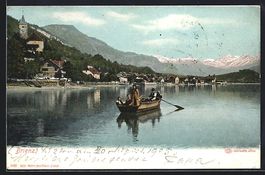AK Brienz, Ortsansicht, Ruderboot, 1905
