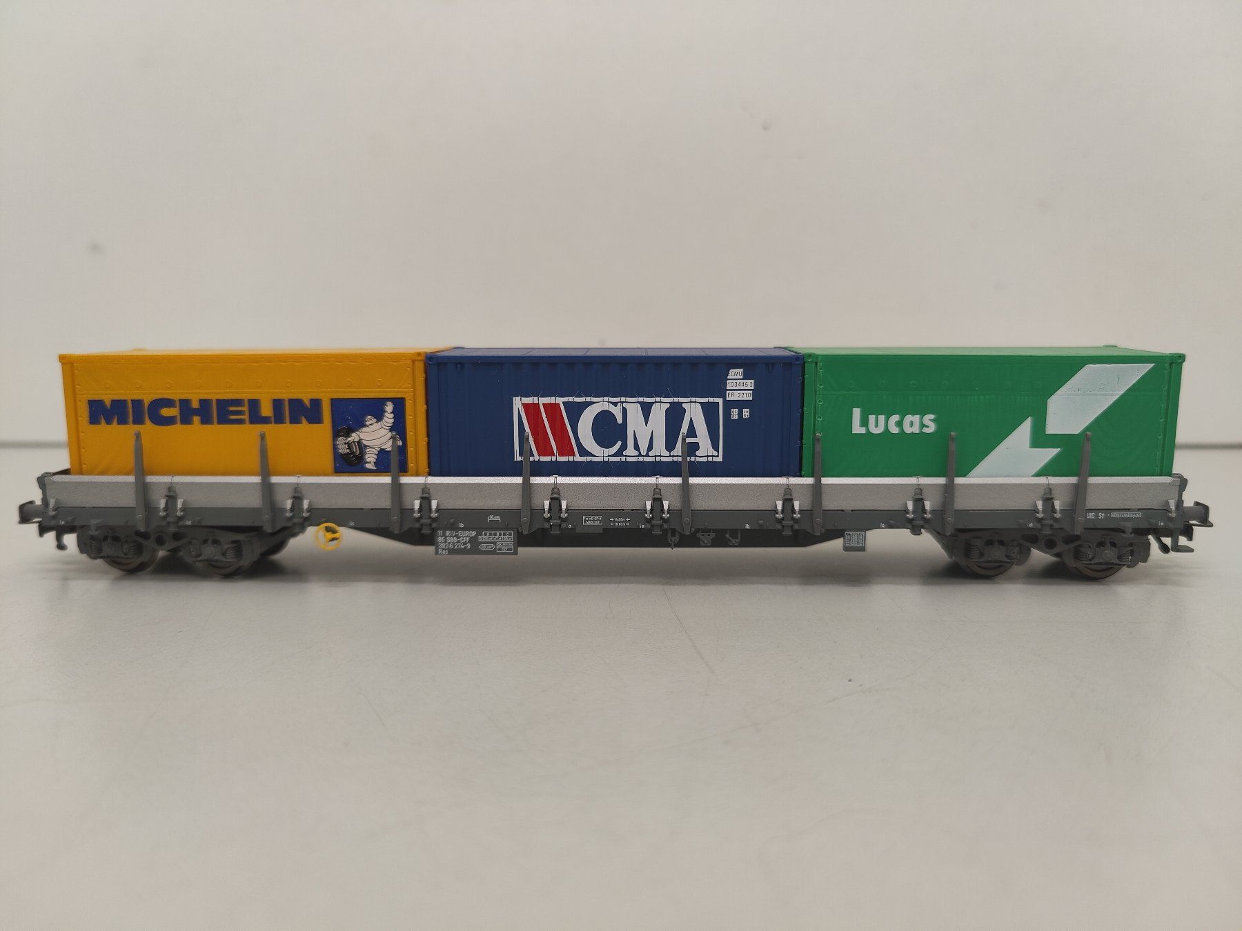 Fleischmann Modelleisenbahnen: Fleischmann 5287CH SBB CFF FFS Containerwagen DC H0 mit OVP – Gebraucht aus Basel von mhmarken 1