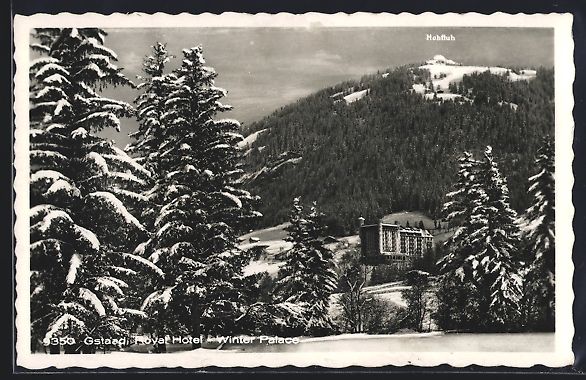 Cartoline postali: Gstaad, Royal Hotel Winter Palace mit Ho – Usato da Berlin venduto da bartko-reher