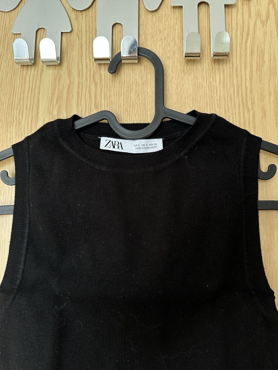Zara Top: Top Zara black S cotton  – Usato da Gordola venduto da EleSecondHand-TCG 1