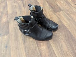 Schwarze Leder Stiefeletten Gr. 39 - Herbst Schnäppchen!